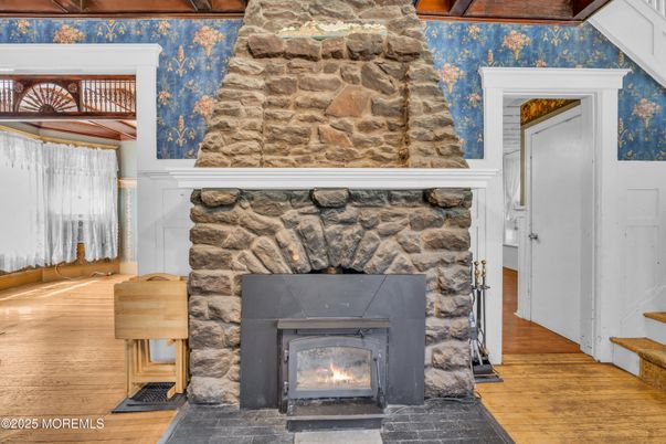 Fireplace, Interior, Wood Texture Flooring