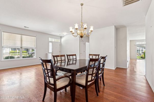 Chandelier, Dining room, Interior, Wood Texture Flooring