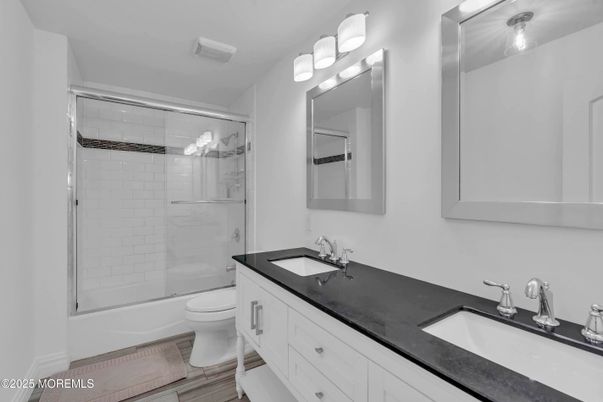 Bathroom, Dual Sink Vanities, Glass Shower, Interior