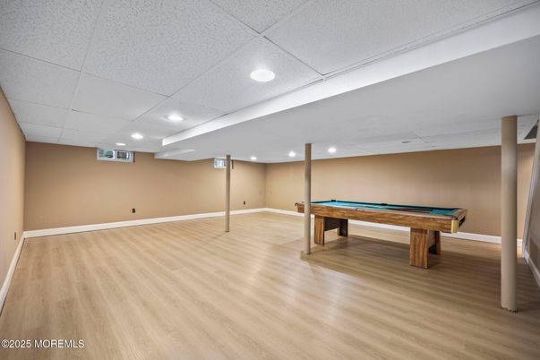 Billiard Table, Game Room, Interior, Recessed Lighting, Wood Texture Flooring