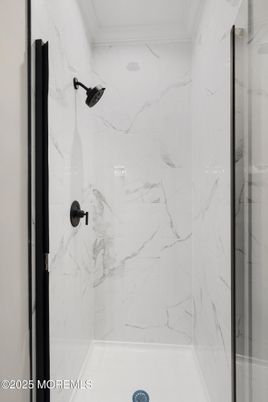 Bathroom, Glass Shower, Interior, Marble Walls