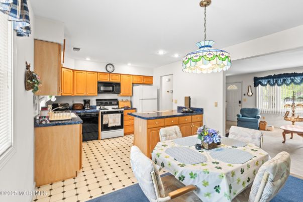 Dining room, Interior, Kitchen, Pendant Lights, Recessed Lighting, Stainless Steel Appliances