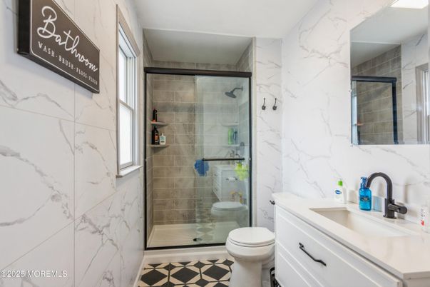 Bathroom, Glass Shower, Interior, Marble Walls