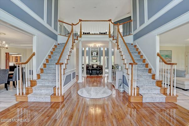 Chandelier, Interior, Wood Texture Flooring