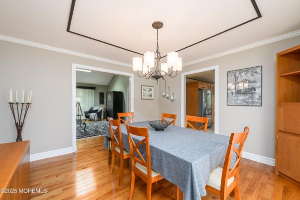 Chandelier, Dining room, Interior, Wood Texture Flooring