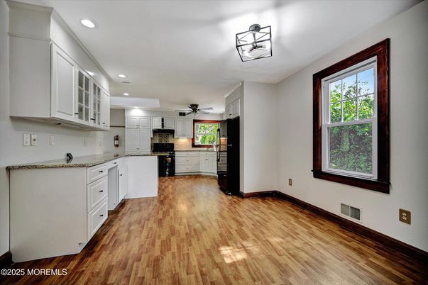 Interior, Kitchen, Recessed Lighting, Wood Texture Flooring