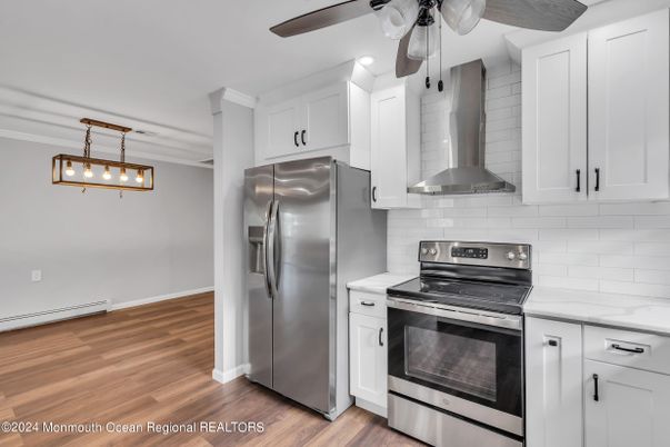 Interior, Kitchen, Stainless Steel Appliances, Wood Texture Flooring