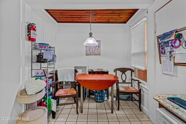Dining room, Interior, Pendant Lights, Wooden Ceilings