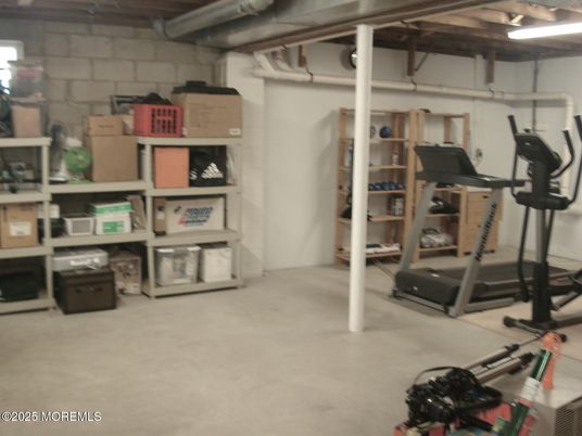 Fitness Equipment, Interior, Stone Walls, Wooden Beams