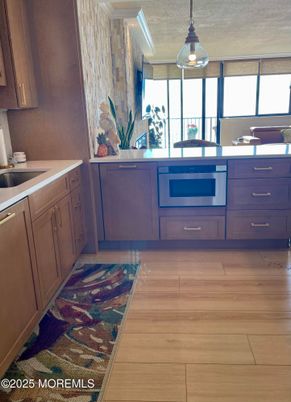 Interior, Kitchen, Pendant Lights, Wood Texture Flooring