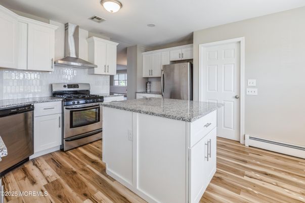 Interior, Kitchen, Stainless Steel Appliances, Wood Texture Flooring