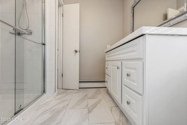 Bathroom, Glass Shower, Interior, Marble