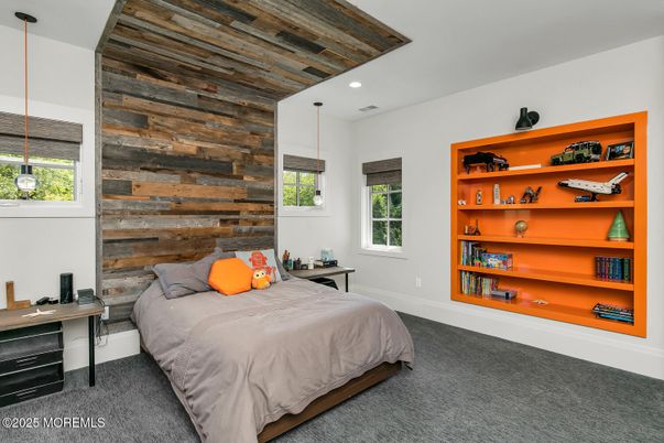 Bedroom, Interior, Pendant Lights, Recessed Lighting, Wooden Ceilings, Wooden Walls
