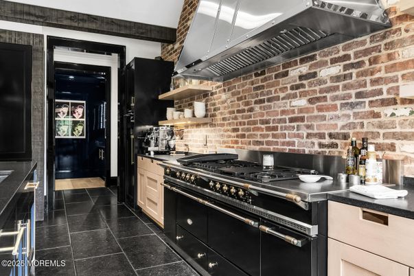 Interior, Kitchen, Stainless Steel Appliances, Stone Walls