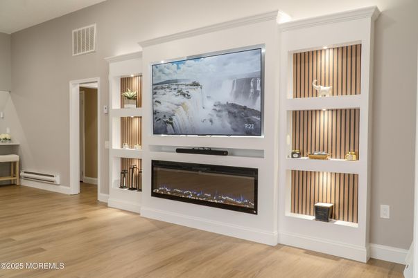 Fireplace, Interior, Wood Texture Flooring