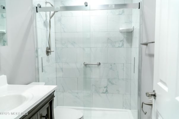 Bathroom, Glass Shower, Interior, Marble Walls