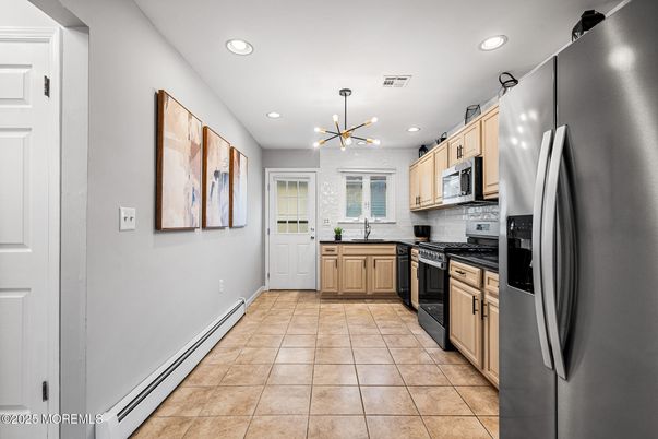 Interior, Kitchen, Pendant Lights, Recessed Lighting, Stainless Steel Appliances