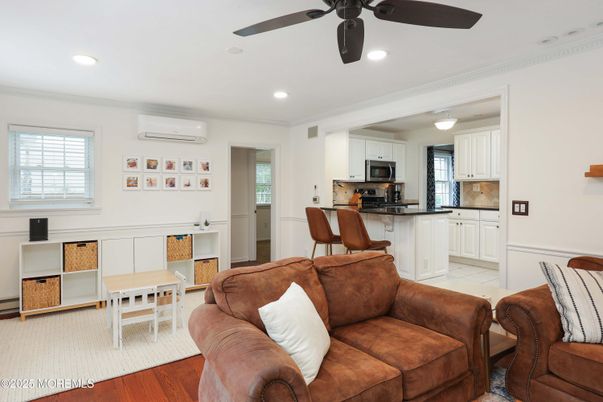 Interior, Kitchen, Living room, Recessed Lighting, Stainless Steel Appliances, Wood Texture Flooring