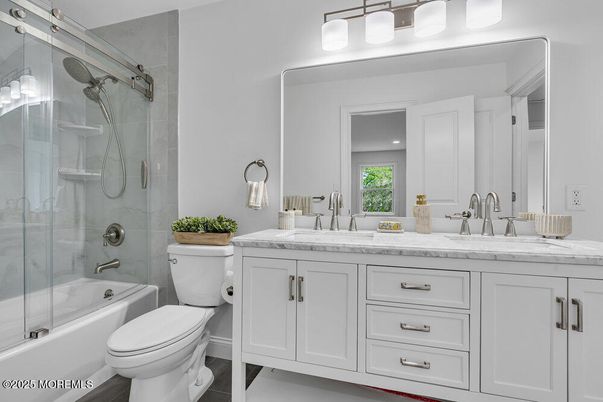 Bathroom, Dual Sink Vanities, Glass Shower, Interior