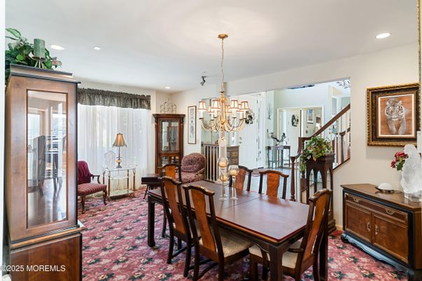 Chandelier, Dining room, Interior, Recessed Lighting