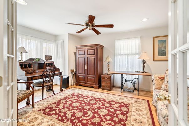 Home Office, Interior, Recessed Lighting, Wood Texture Flooring