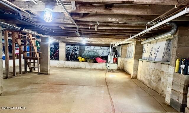 Garage, Interior, Stone Walls, Wooden Beams