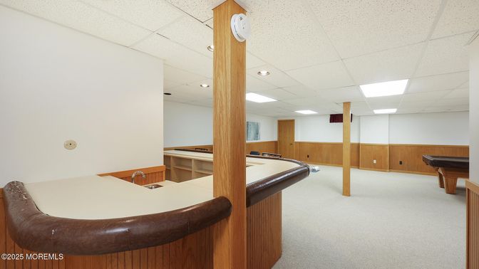 Billiard Table, Game Room, Interior, Recessed Lighting