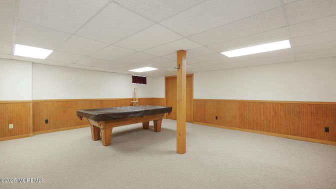 Billiard Table, Game Room, Interior, Recessed Lighting