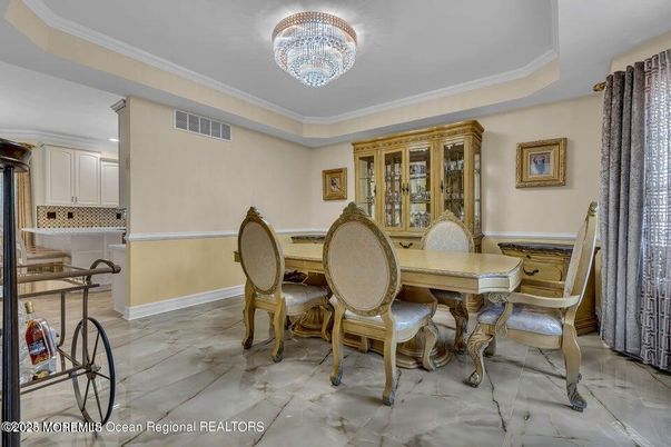 Chandelier, Dining room, Interior, Marble