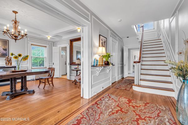 Chandelier, Dining room, Interior, Wood Texture Flooring