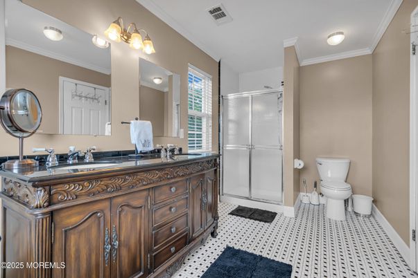 Bathroom, Dual Sink Vanities, Glass Shower, Interior