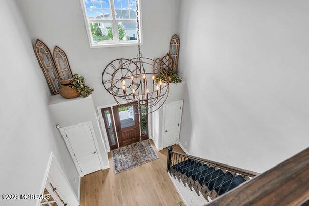 Chandelier, Interior, Wood Texture Flooring