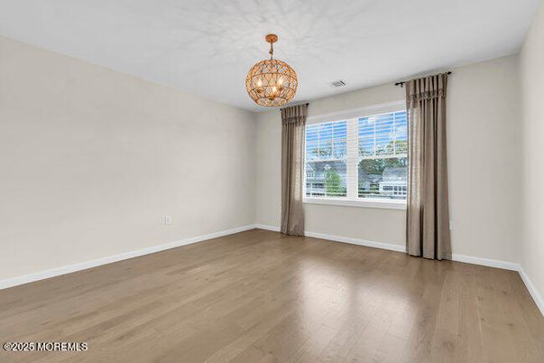 Chandelier, Empty room, Interior, Wood Texture Flooring