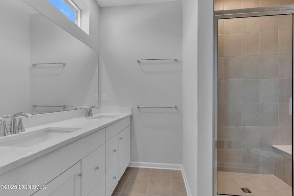 Bathroom, Dual Sink Vanities, Glass Shower, Interior