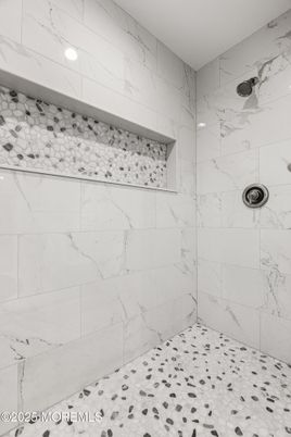 Bathroom, Interior, Marble Walls, Recessed Lighting