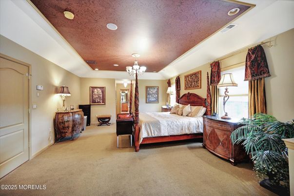 Bedroom, Chandelier, Interior, Recessed Lighting