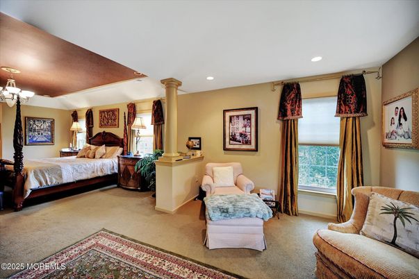 Bedroom, Chandelier, Interior, Recessed Lighting