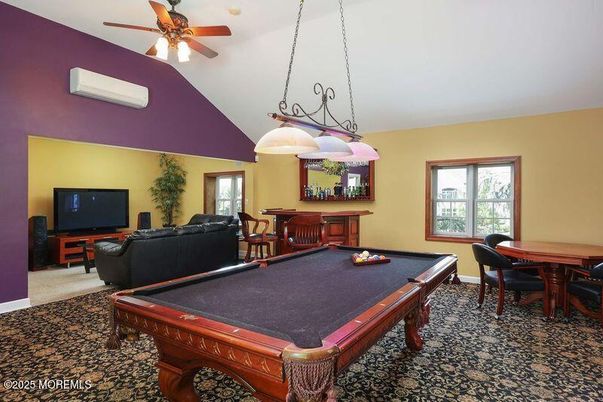 Billiard Table, Chandelier, Game Room, Interior, Living room