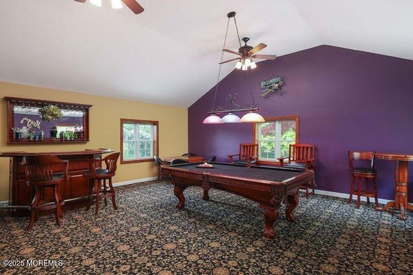 Billiard Table, Game Room, Interior, Pendant Lights