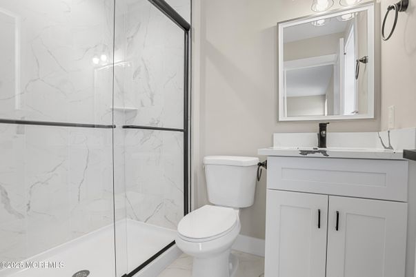 Bathroom, Glass Shower, Interior, Marble Walls