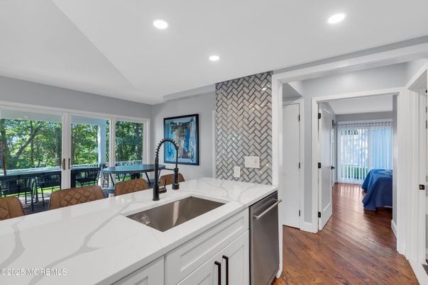 Interior, Kitchen, Recessed Lighting, Wood Texture Flooring