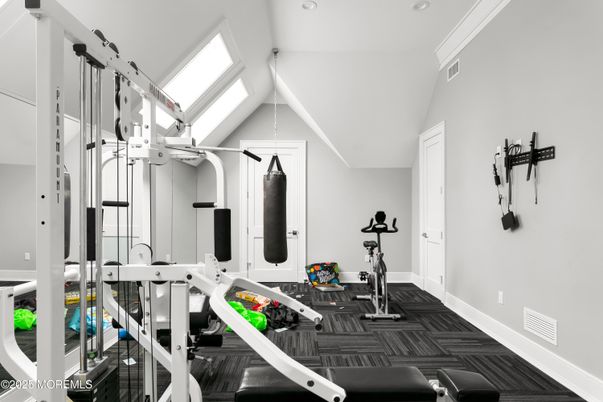 Fitness Equipment, Interior, Recessed Lighting, Wood Texture Flooring