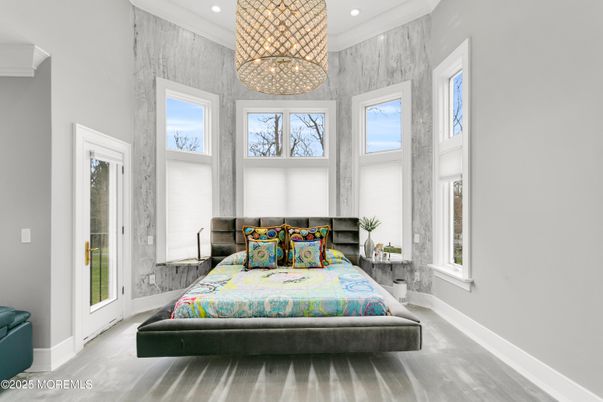 Bedroom, Chandelier, Interior, Recessed Lighting