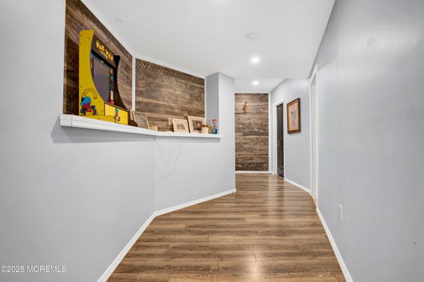 Interior, Recessed Lighting, Wood Texture Flooring, Wooden Walls