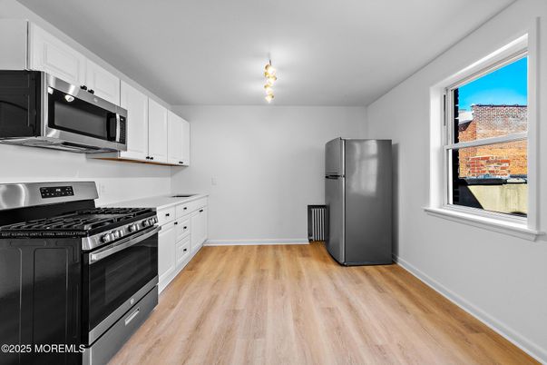 Interior, Kitchen, Stainless Steel Appliances, Wood Texture Flooring
