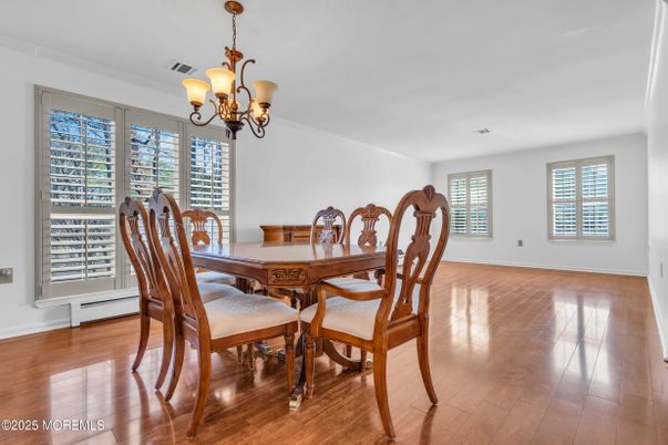 Chandelier, Dining room, Interior, Wood Texture Flooring