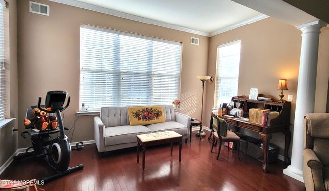 Fitness Equipment, Home Office, Interior, Wood Texture Flooring