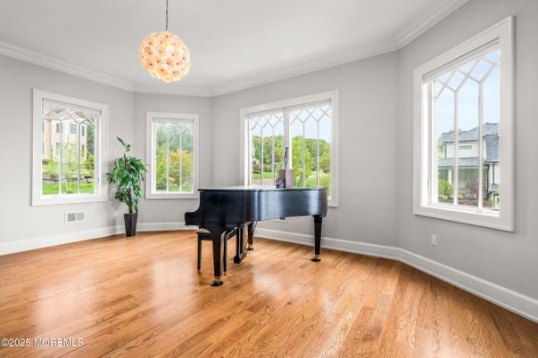 Interior, Pendant Lights, Piano, Wood Texture Flooring