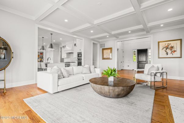Interior, Kitchen, Living room, Pendant Lights, Recessed Lighting, Stainless Steel Appliances, Wood Texture Flooring