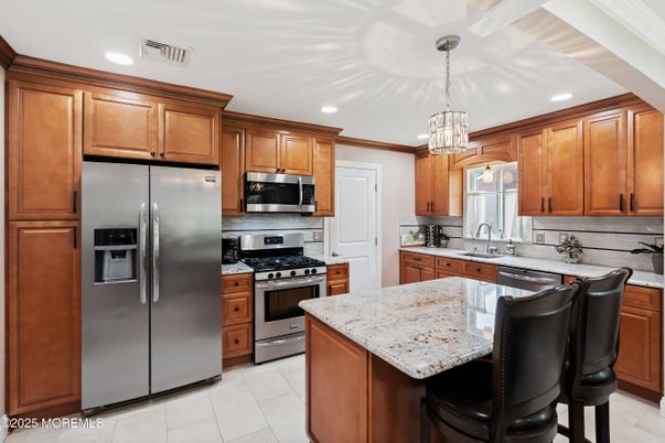 Interior, Kitchen, Pendant Lights, Recessed Lighting, Stainless Steel Appliances